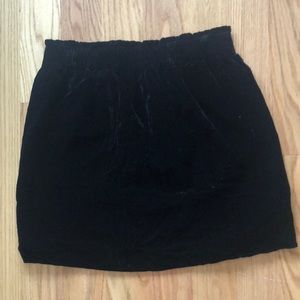J. Crew factory black velvet skirt